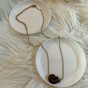 Vintage Disney Little Mermaid bronze shell necklace